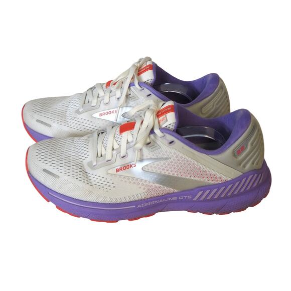 Brooks Women's Adrenaline GTS 22 Running Shoes Sz 9.5 Sneaker White Purple - Picture 5 of 8